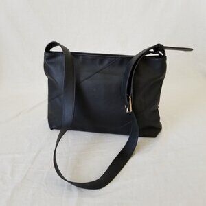 NWOT! WestBronco Black Faux Leather Shoulder/Crossbody Tote Bag w/Adjust. Strap